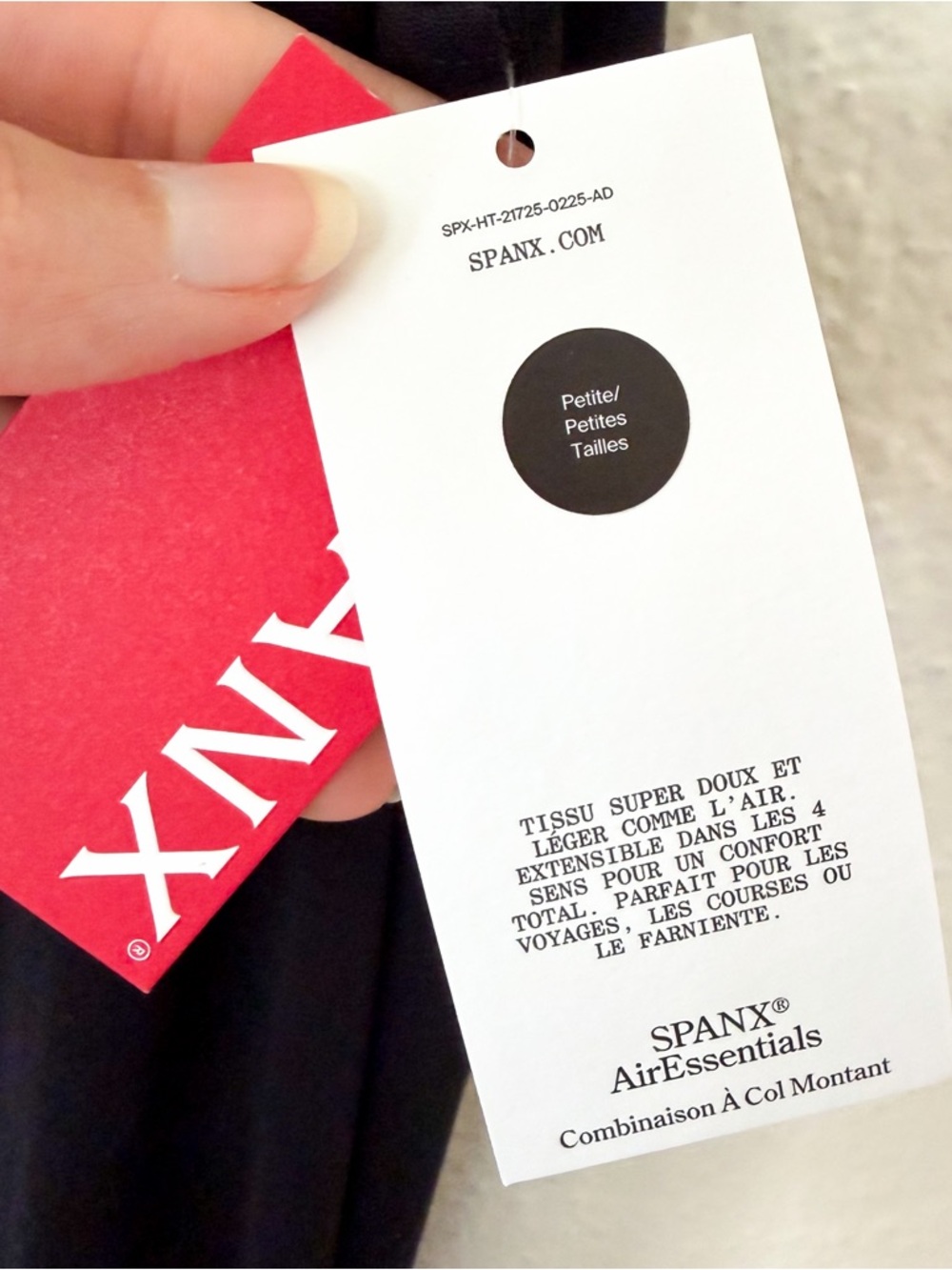 Spanx AirEssentials Black Mock Neck Petite Jumpsuit - Picture 8 of 11